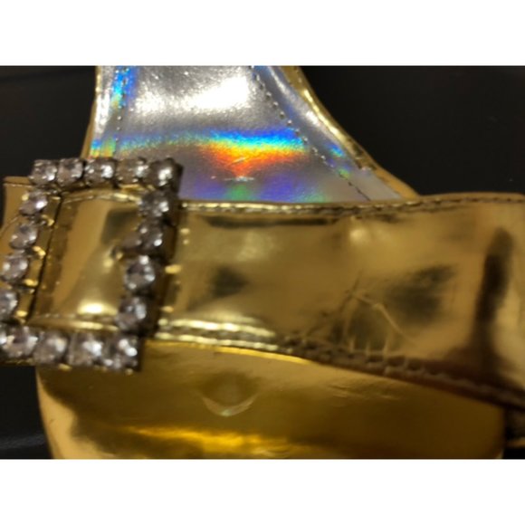 gold and silver heels vintage size8 used and worn - Picture 9 of 10